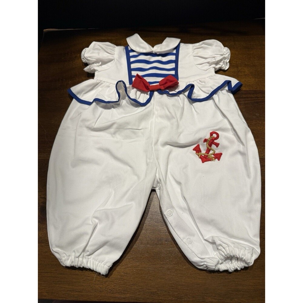 Vintage 90s Baby Nautical Theme Romper 3-6 Months